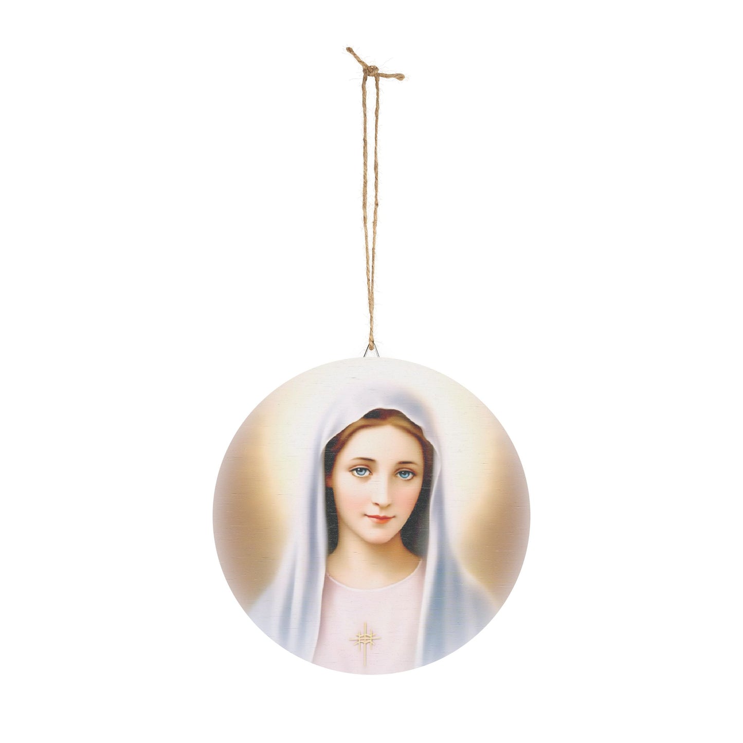 Our Lady of Tihaljina Wood Circular Icon - Medjugorje