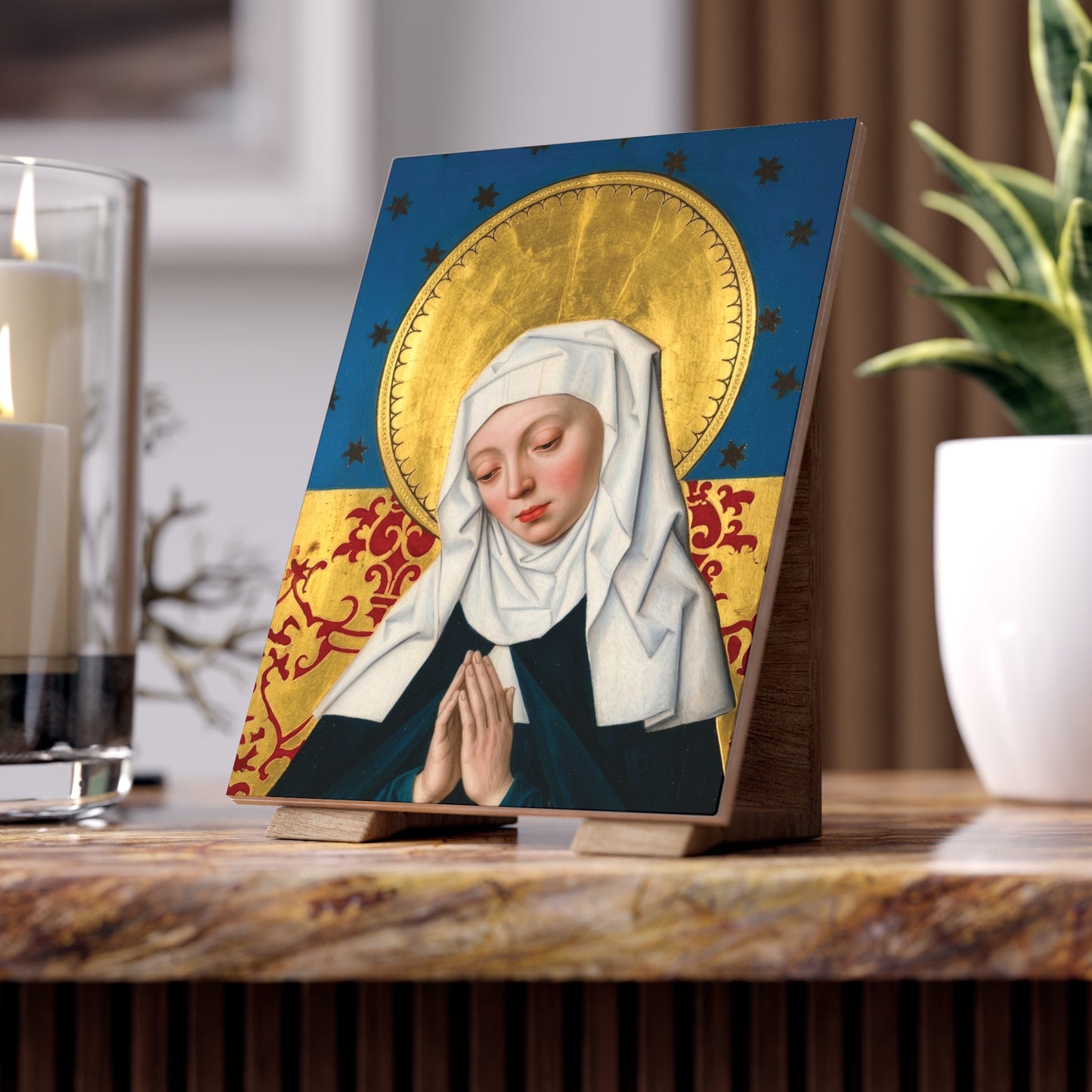 Saint Bridget of Sweden Devotional Ceramic Tile (6×8 inches)