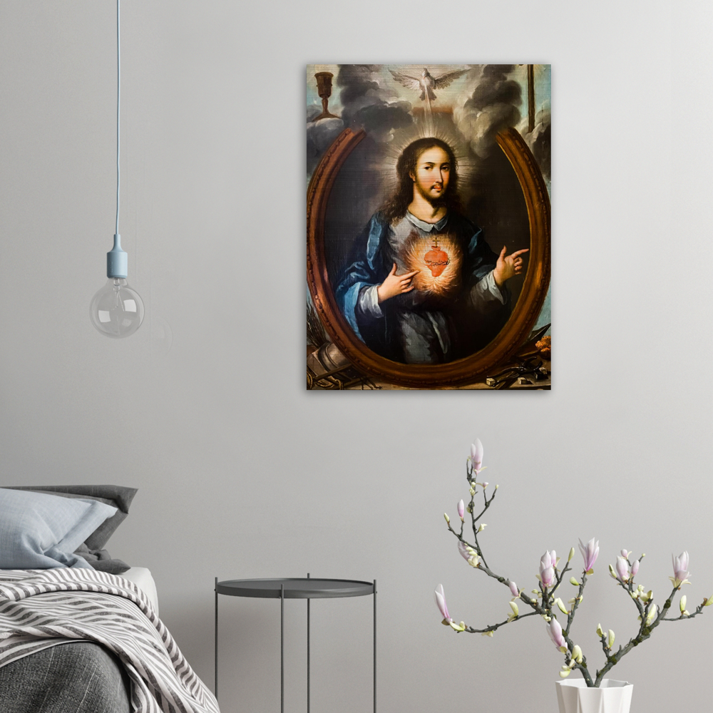 Sacred Heart of Jesus ✠ Sagrado Corazón de Jesús ✠ Brushed #Aluminum #MetallicIcon #AluminumPrint