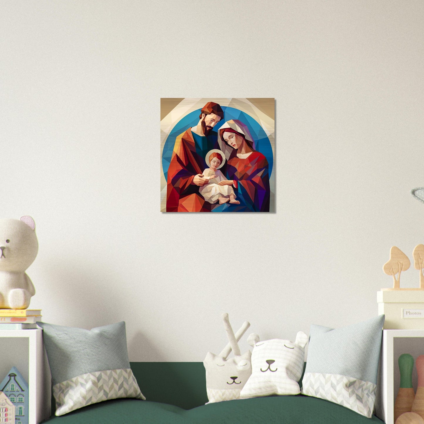 Holy Family Icon Brushed Aluminum