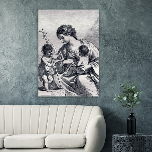 Madonna and Divine Child with St. John the Baptist ✠ Brushed #Aluminum #AluminumPrint