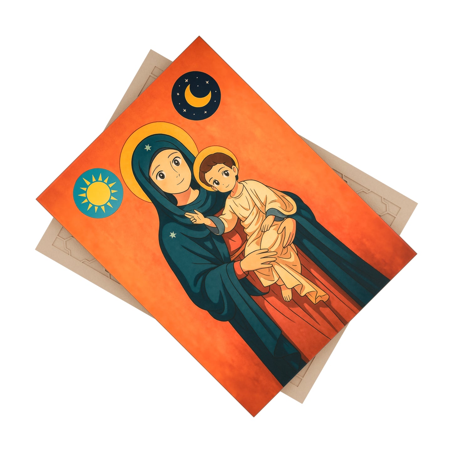 Our Lady of Maronites, Virgin Mary of Elige -Icon for kids, Ceramic Icon Tile Size 6"x8"
