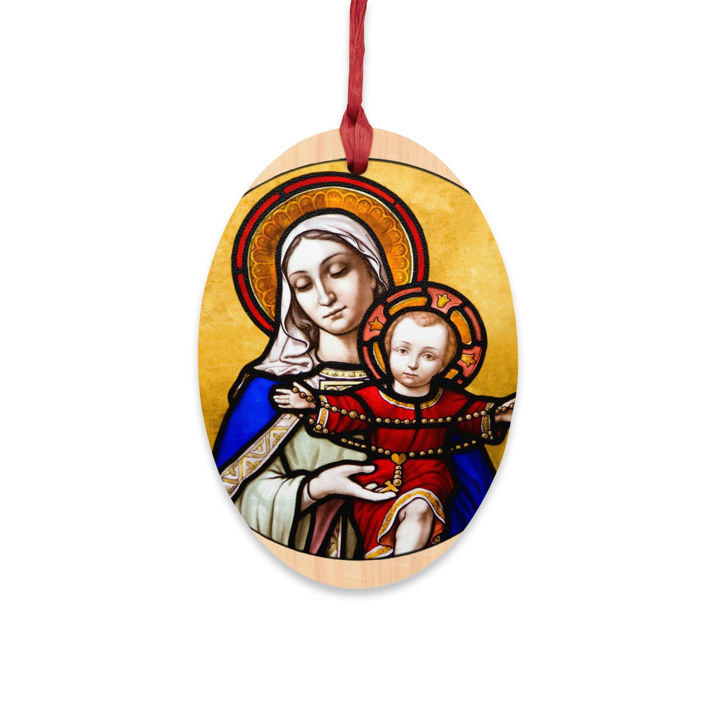 Holy Mother and Divine Child - Wooden #Christmas #Ornaments