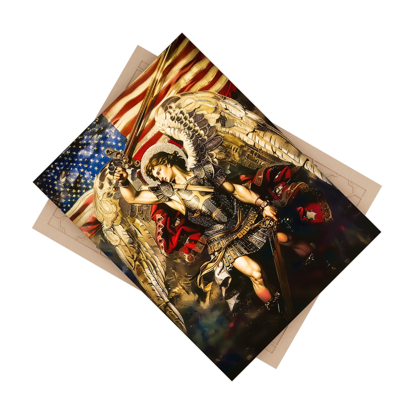 USA Consecration to St. Michael the Archangel Ceramic Icon Tile Size 6" × 8"