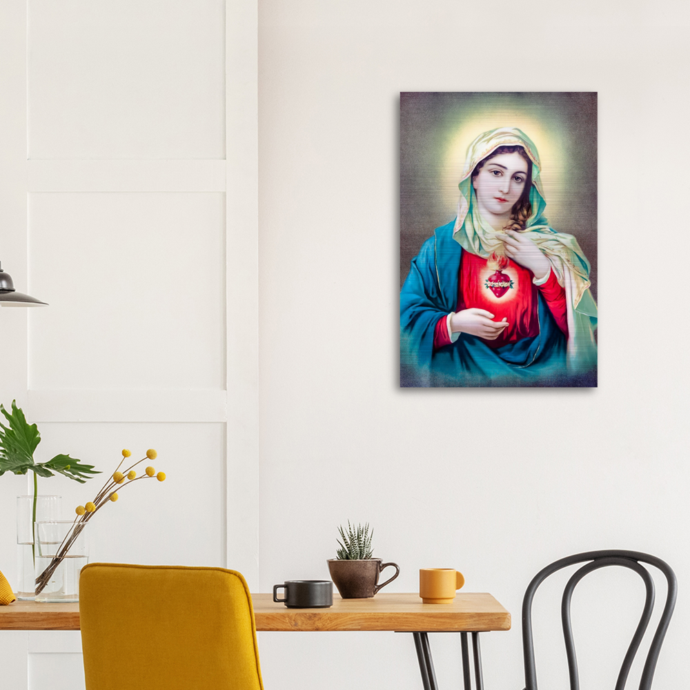 The Immaculate Heart of Mary ✠ Brushed #Aluminum #MetallicIcon #AluminumPrint