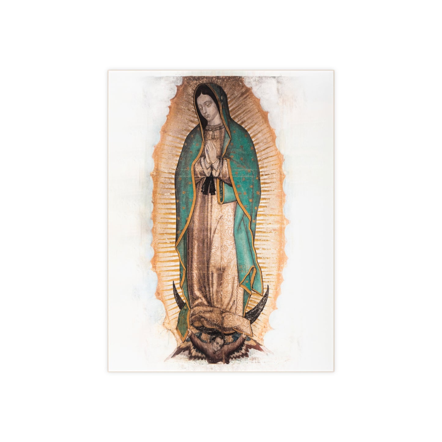 Our Lady of Guadalupe Virgin Mary Devotion Empress of the Americas Patroness of Latin America Queen of Mexico Ceramic Icon Tile Size 6"x8"