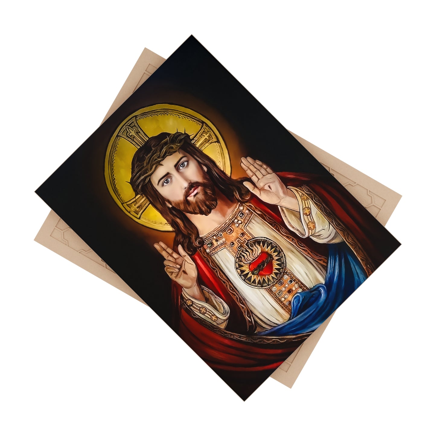 Sacred Heart of Jesus Ceramic Icon Tile Size 6x8 inches