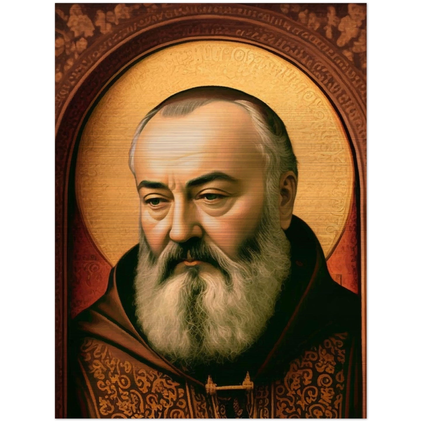 St. Padre Pio of Pietrelcina ✠ Brushed Aluminum Icon