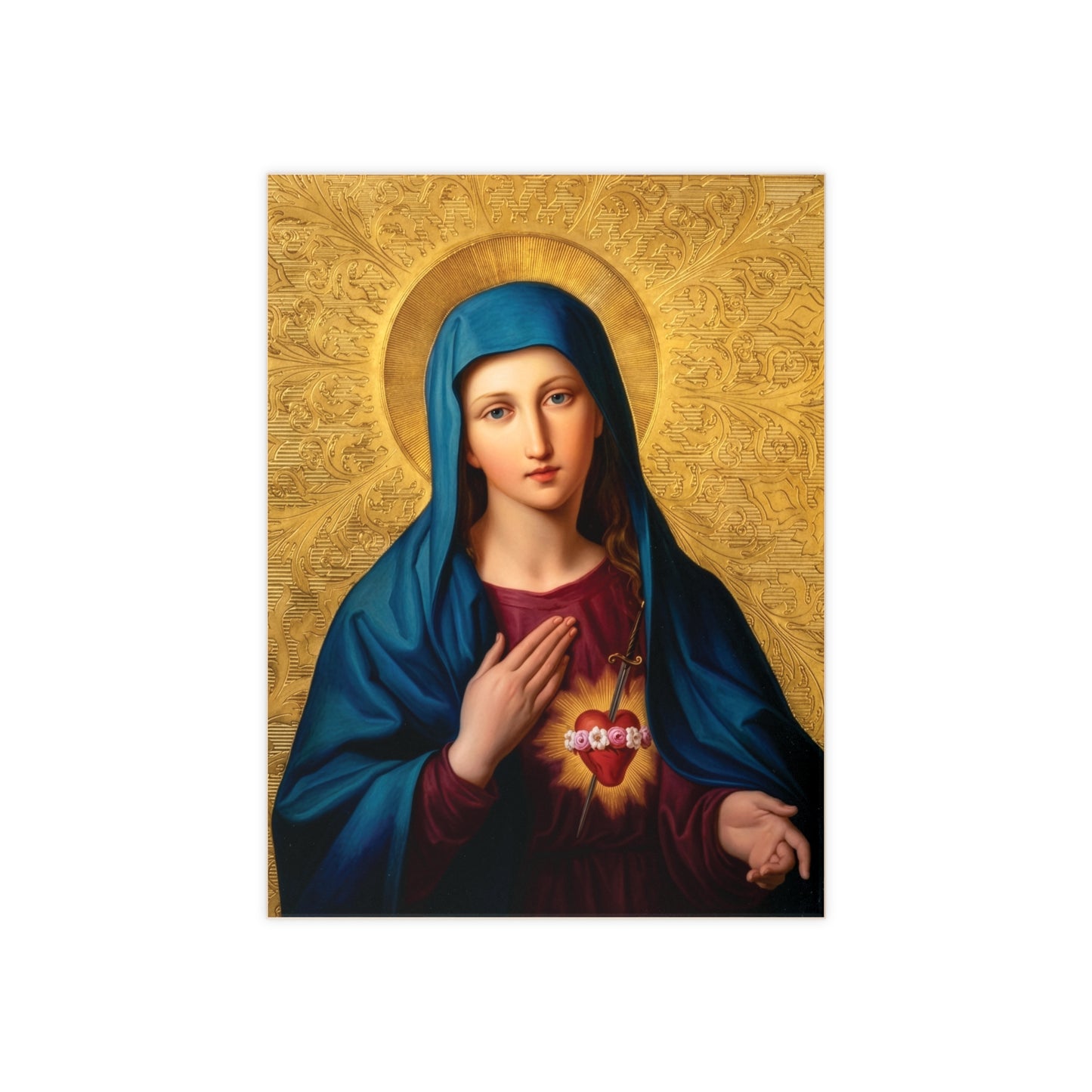 Immaculate Heart of Mary Ceramic Devotional Tile – Sacred Art by Leopold Kupelwieser (6×8 inches) Vienna Austria