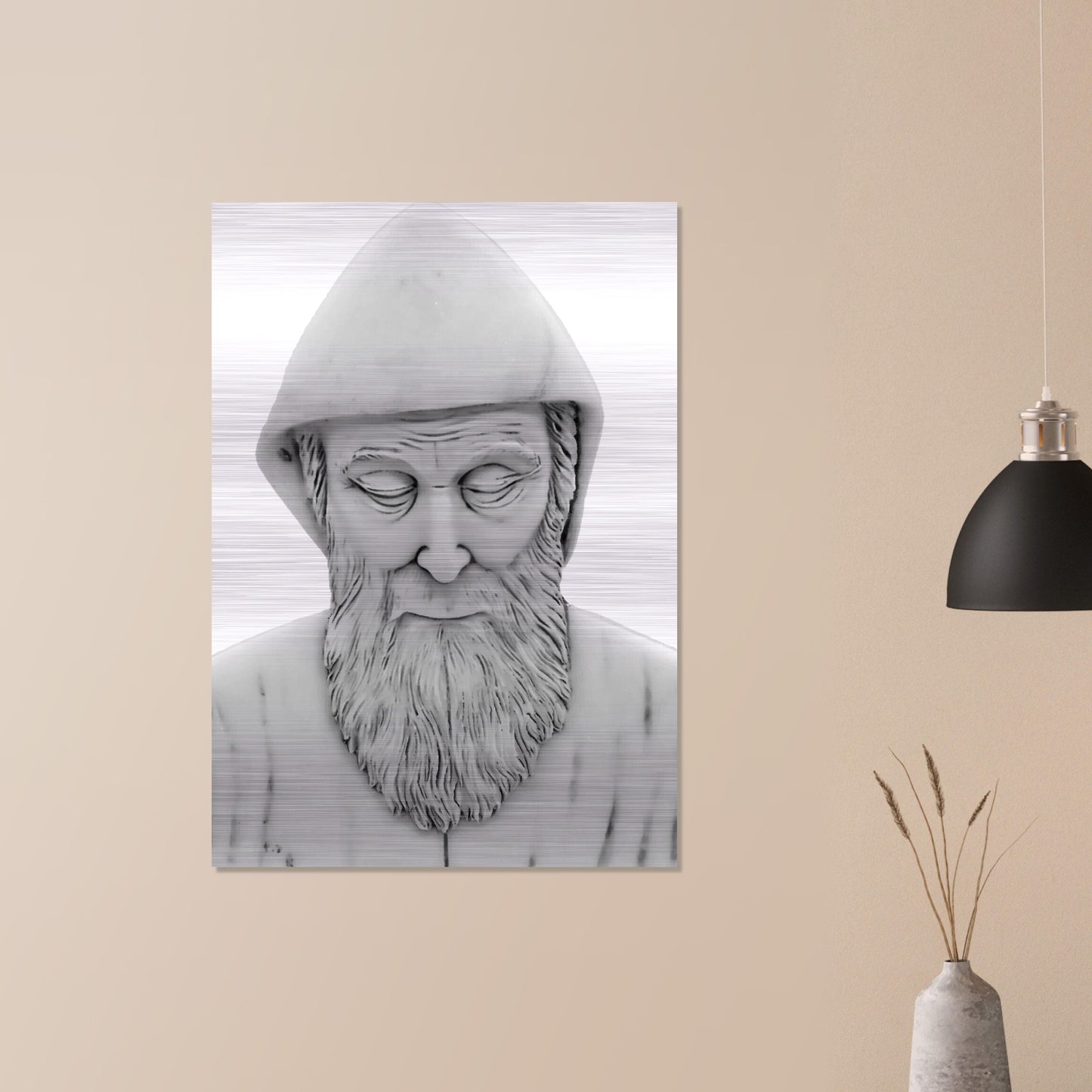 Icon of Saint Charbel Brushed Aluminum