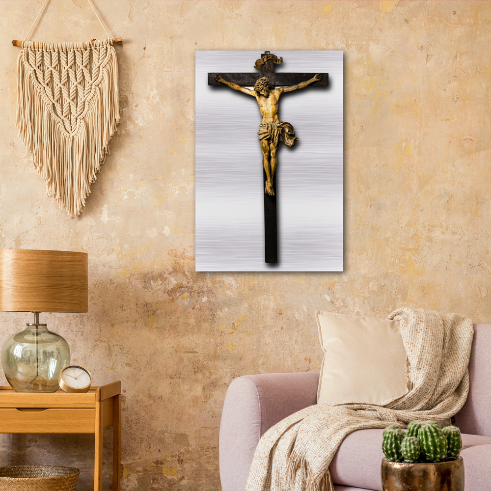 Crucified Christ ✠ Brushed #Aluminum #MetallicIcon #AluminumPrint