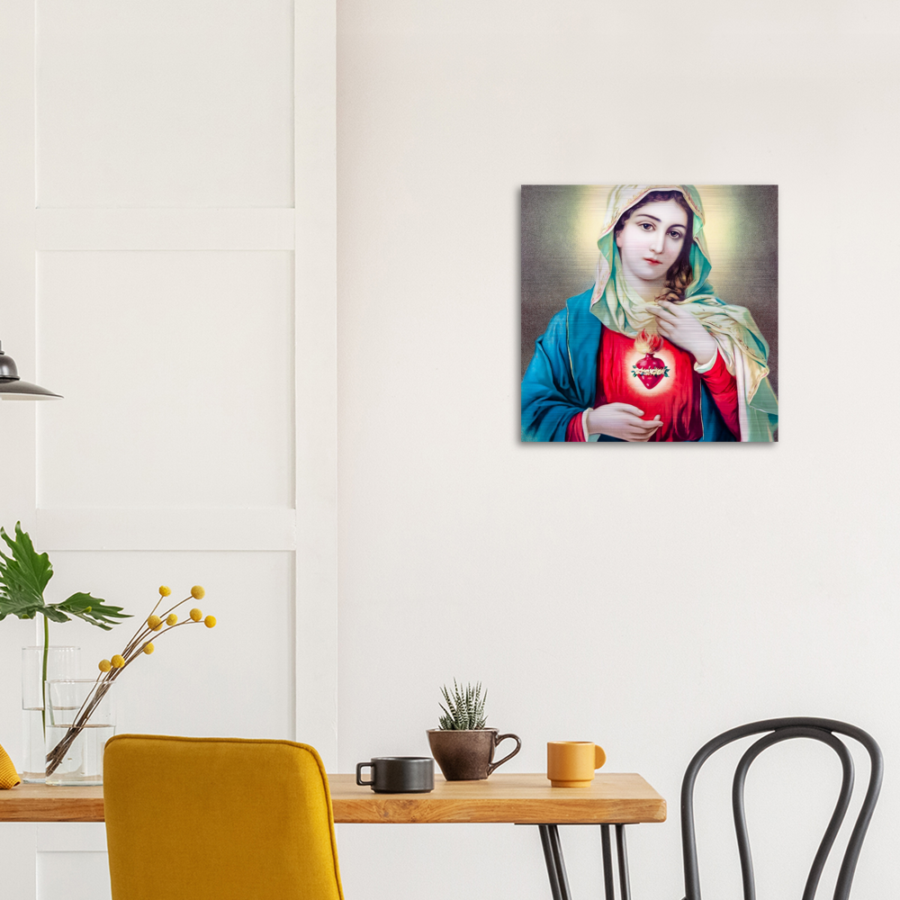 The Immaculate Heart of Mary ✠ Brushed #Aluminum #MetallicIcon #AluminumPrint