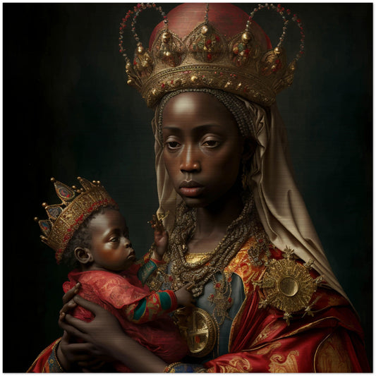 Our Lady of Kibeho ✠ Brushed Aluminum Icon