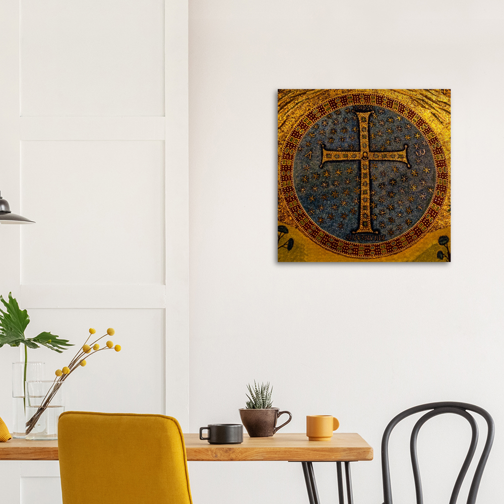 Mosaic Cross Ravenna - Brushed Aluminum Print