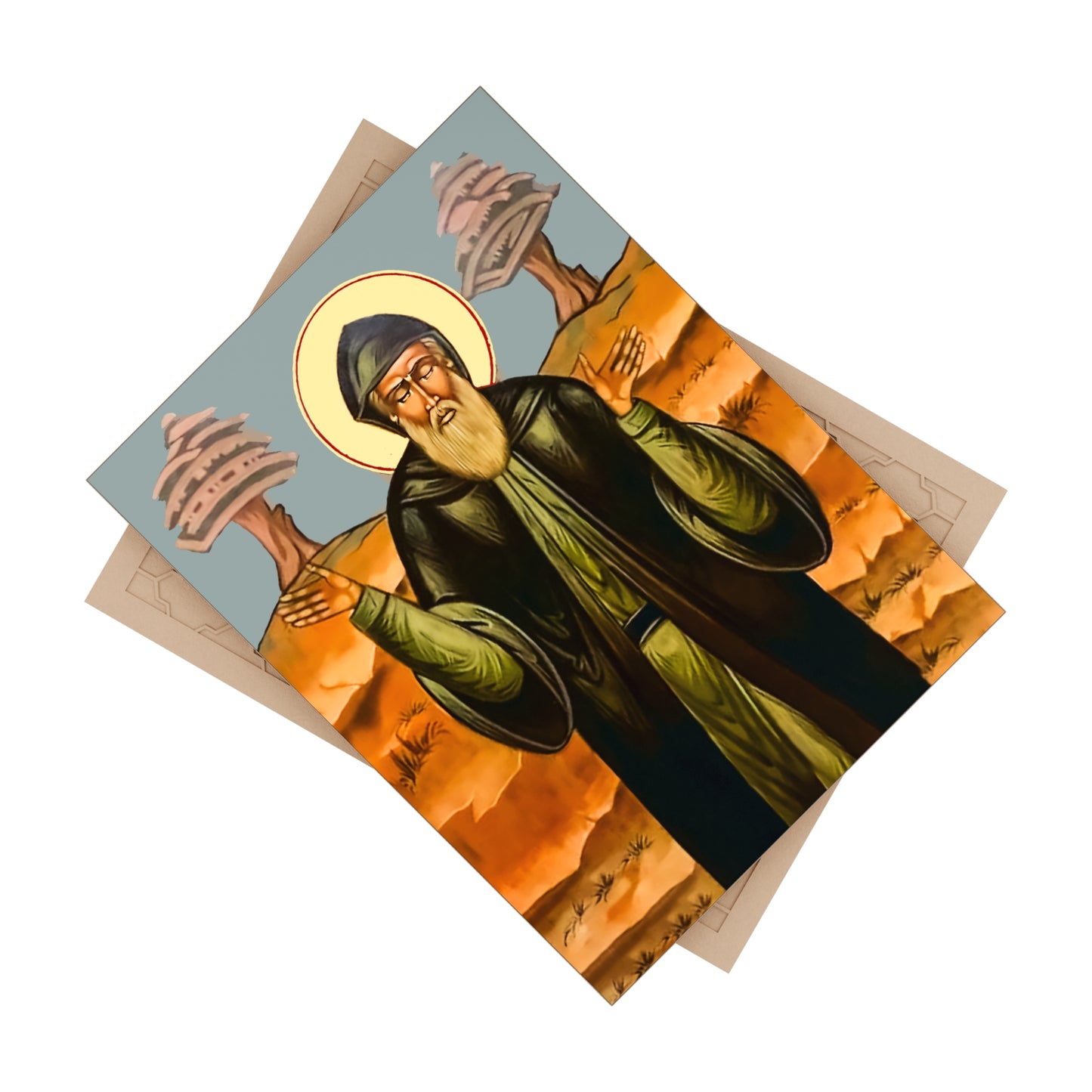 St Charbel, thirsting for the salvation of soulsCeramic Icon Tile Size 6"x8"