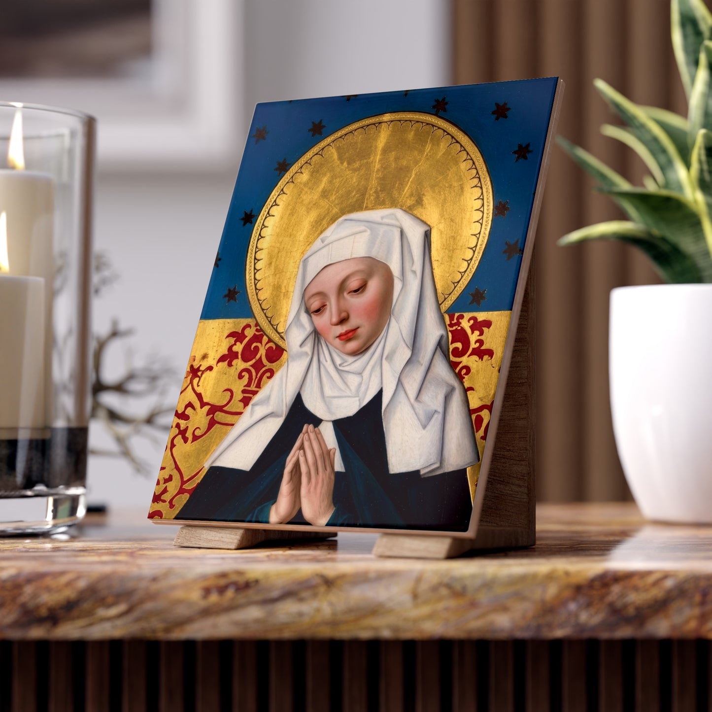 Saint Bridget of Sweden Devotional Ceramic Tile (6×8 inches)