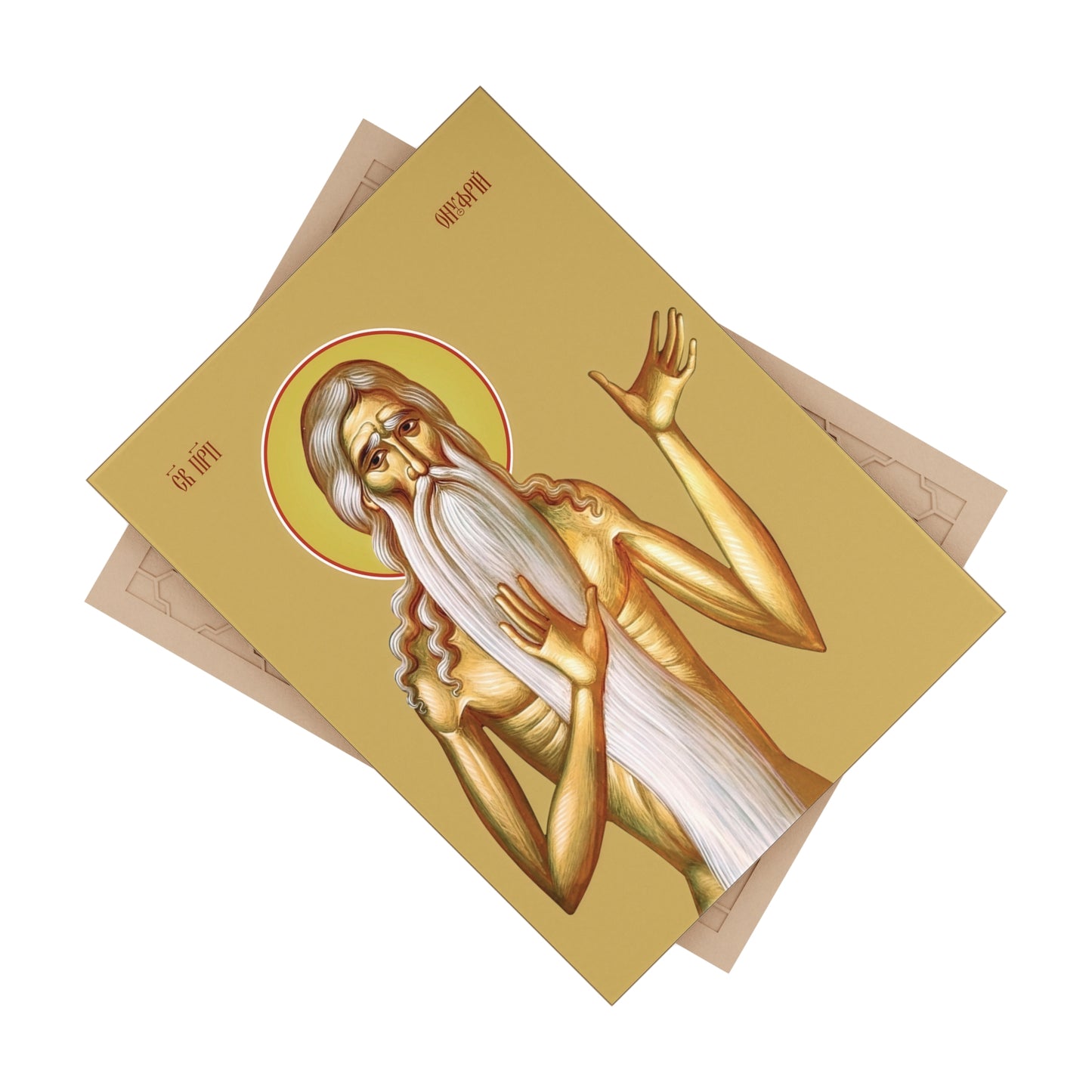 Saint Onuphrius the Great - Devotional Ceramic Icon Tile (6×8 inches)