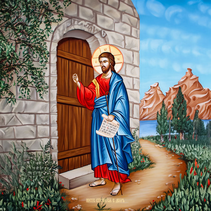 Jesus Knocking The Door Wood Icon Plaque