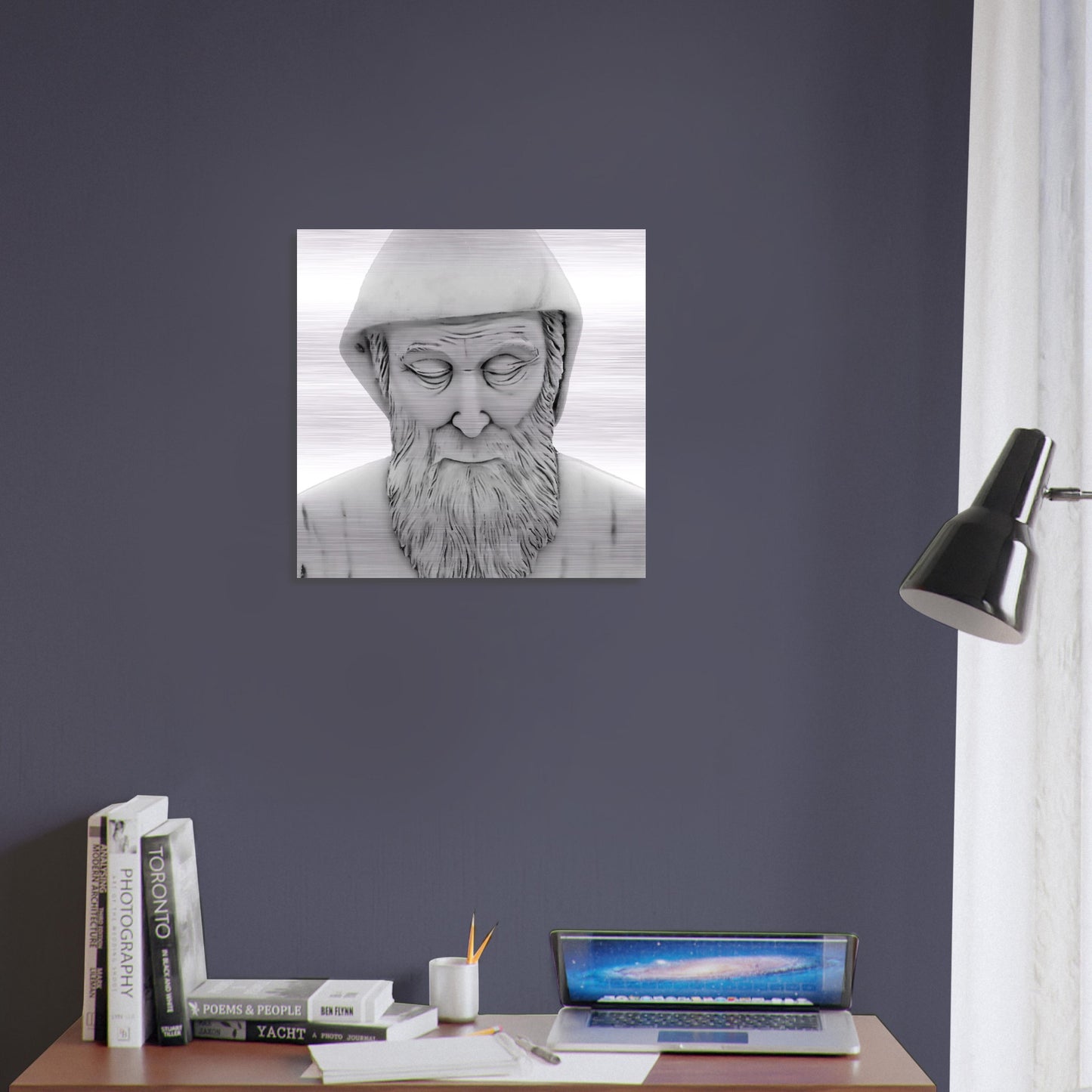 Icon of Saint Charbel Brushed Aluminum