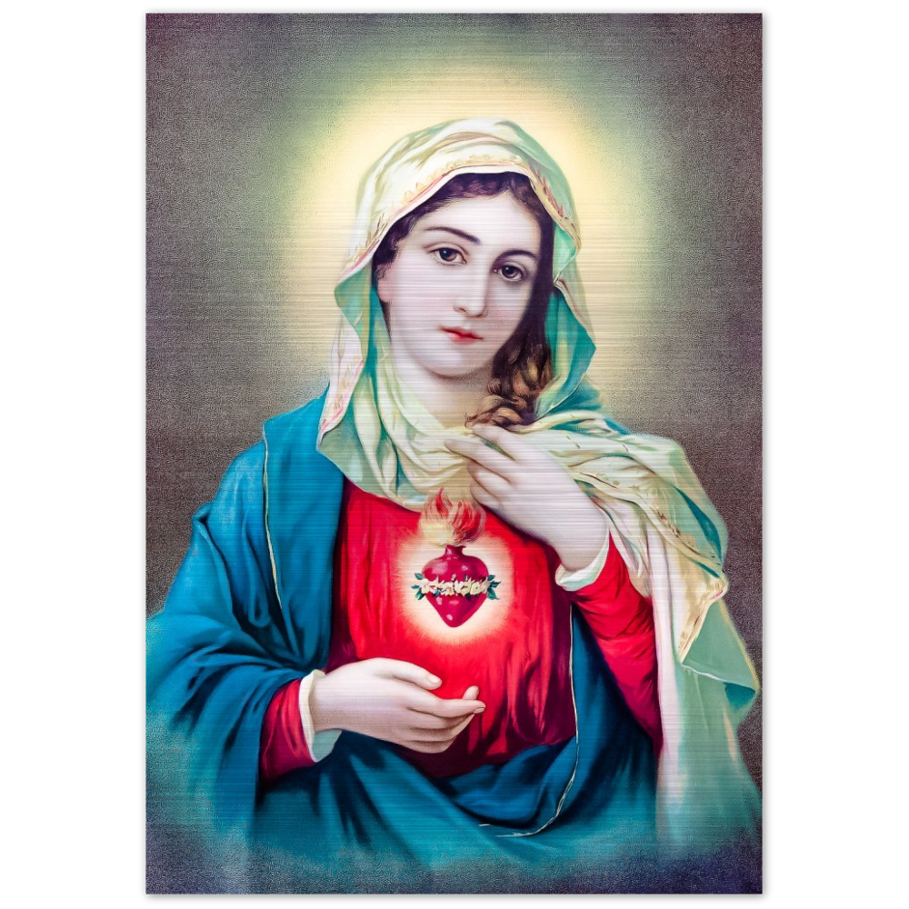 The Immaculate Heart of Mary ✠ Brushed #Aluminum #MetallicIcon #AluminumPrint