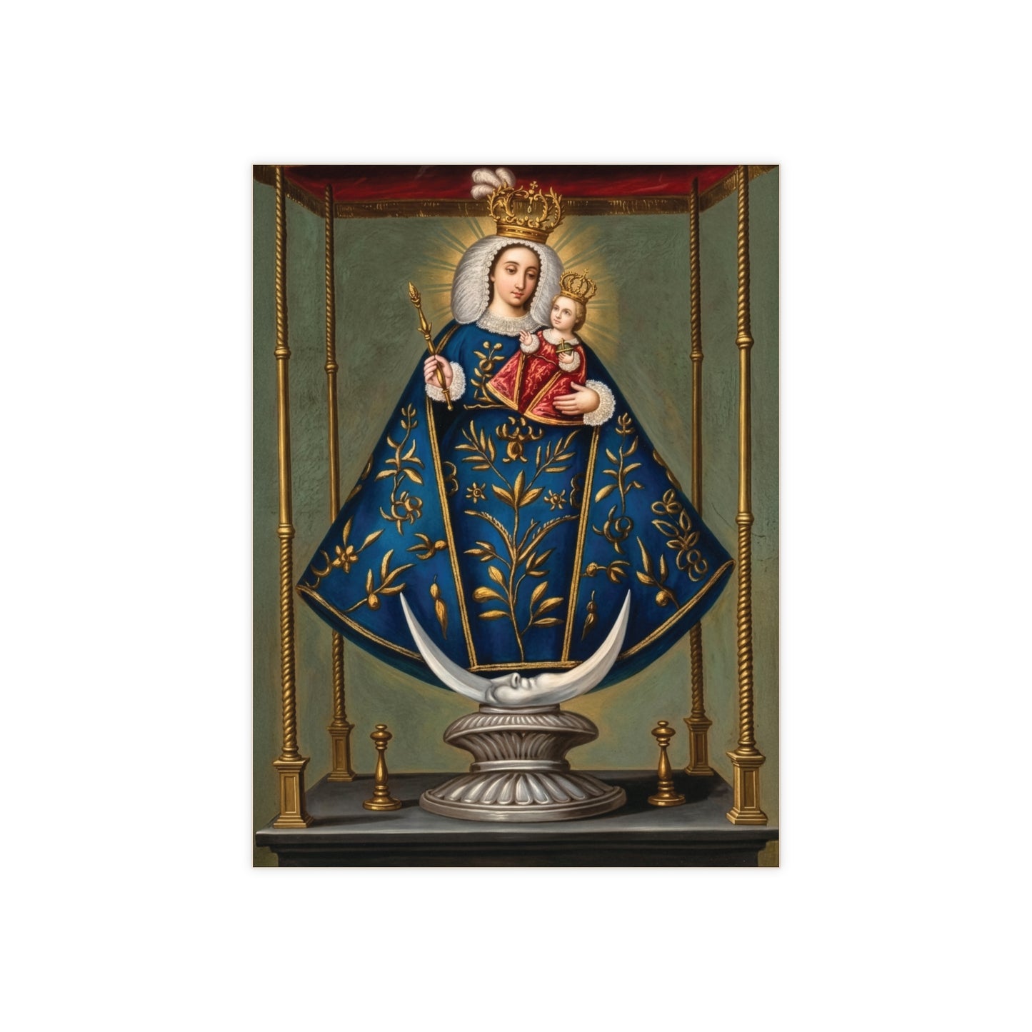 Our Lady of El Quinche (Virgen del Quinche) Ceramic Devotional Icon Tile (6×8 inches) Quito Ecuador