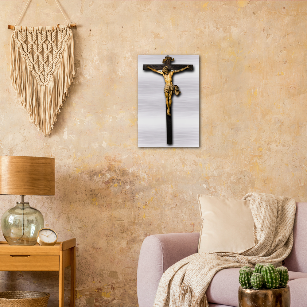 Crucified Christ ✠ Brushed #Aluminum #MetallicIcon #AluminumPrint