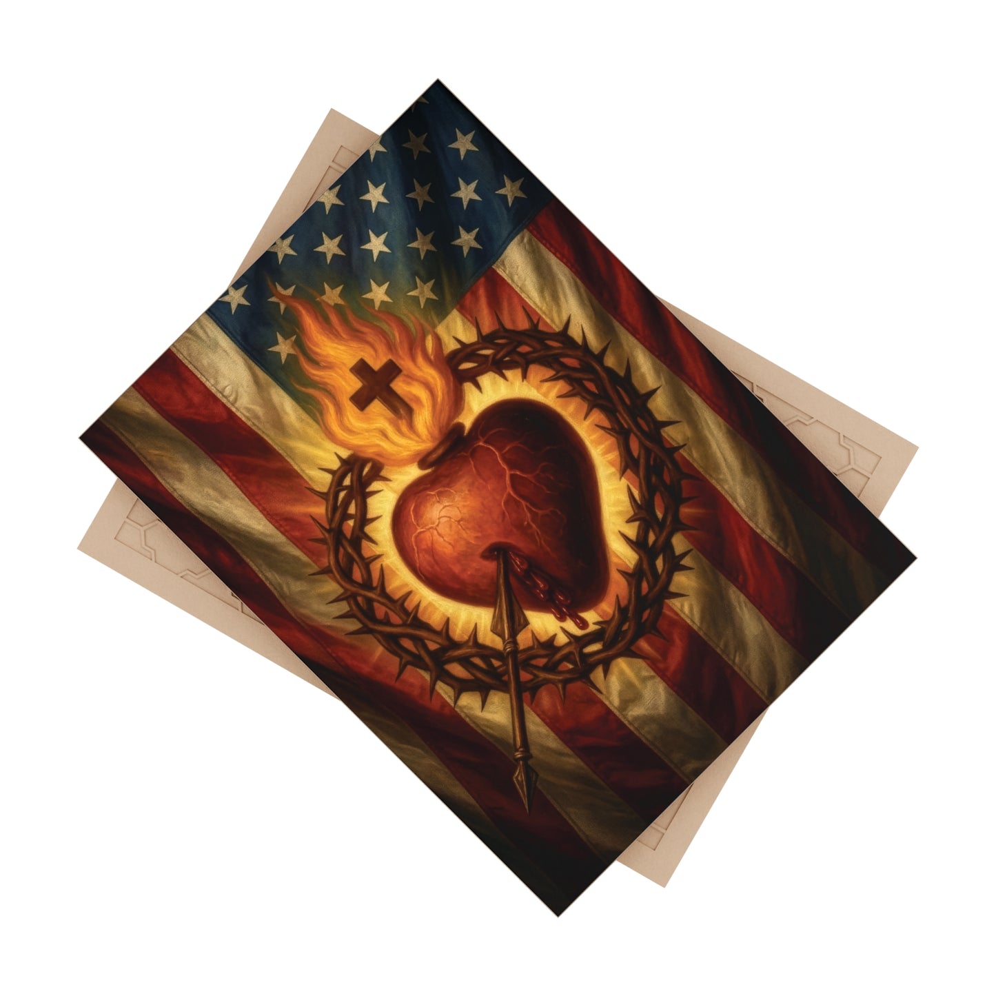 Sacred Heart of Jesus Consecration of America Devotional Ceramic Icon Tile (6×8 inches)