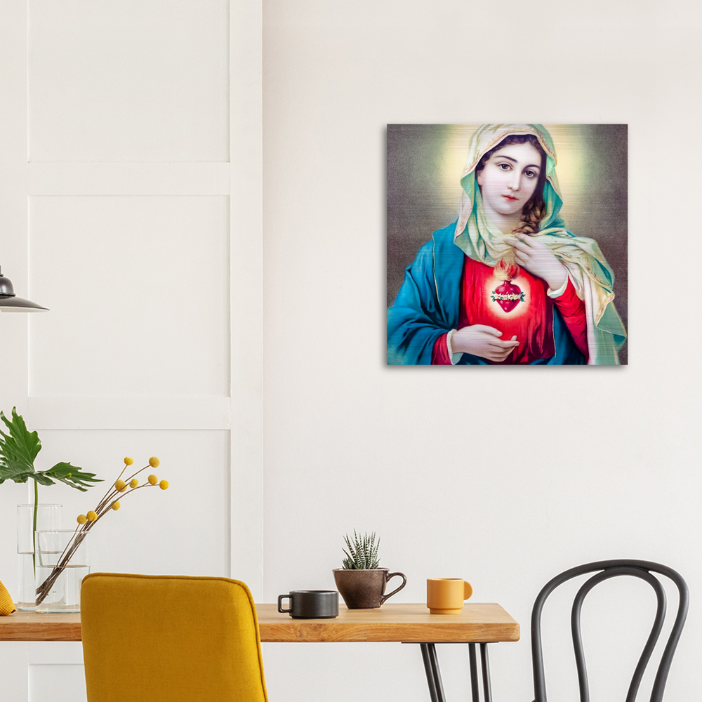 The Immaculate Heart of Mary ✠ Brushed #Aluminum #MetallicIcon #AluminumPrint