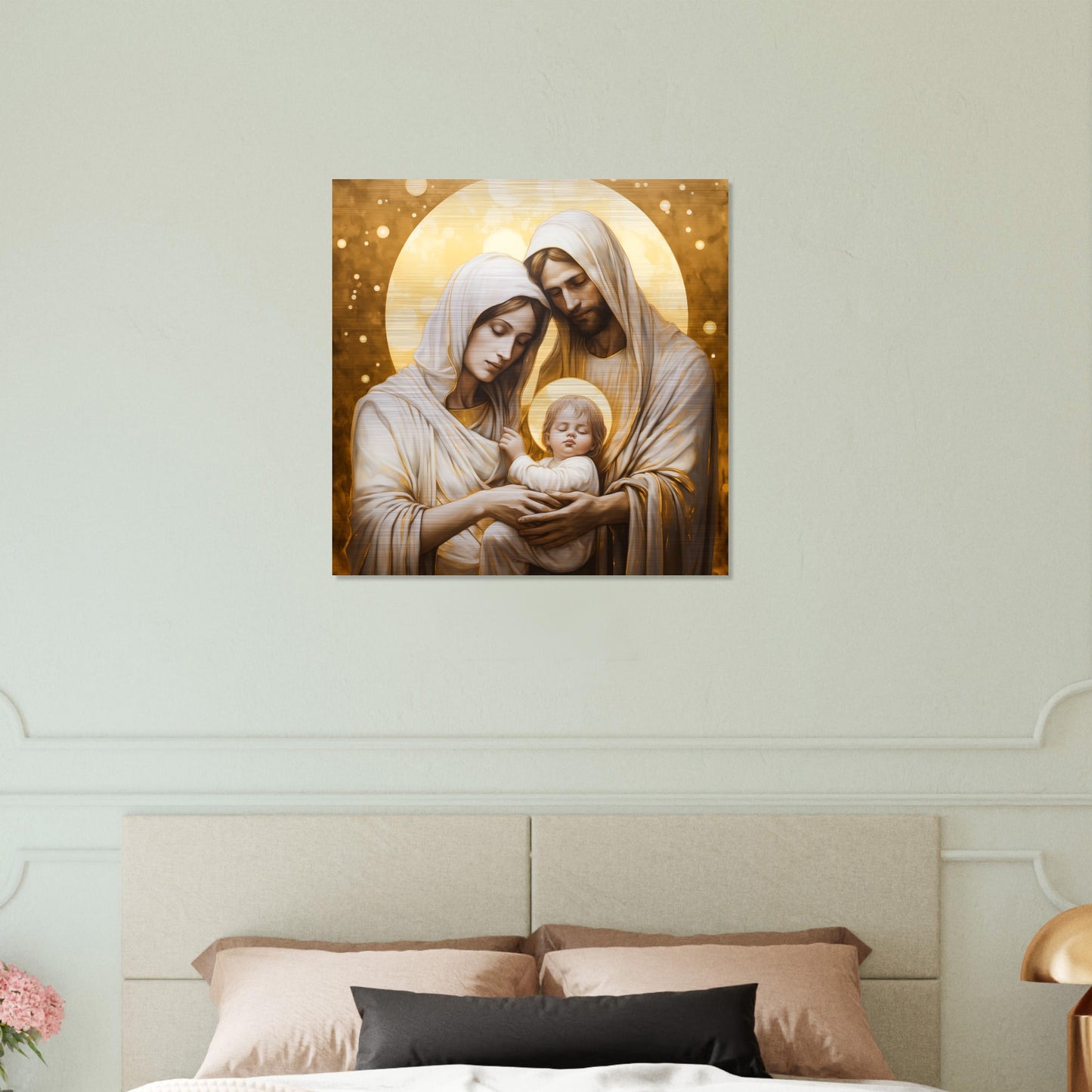 Holy Family JMJ Brushed Aluminum Icon