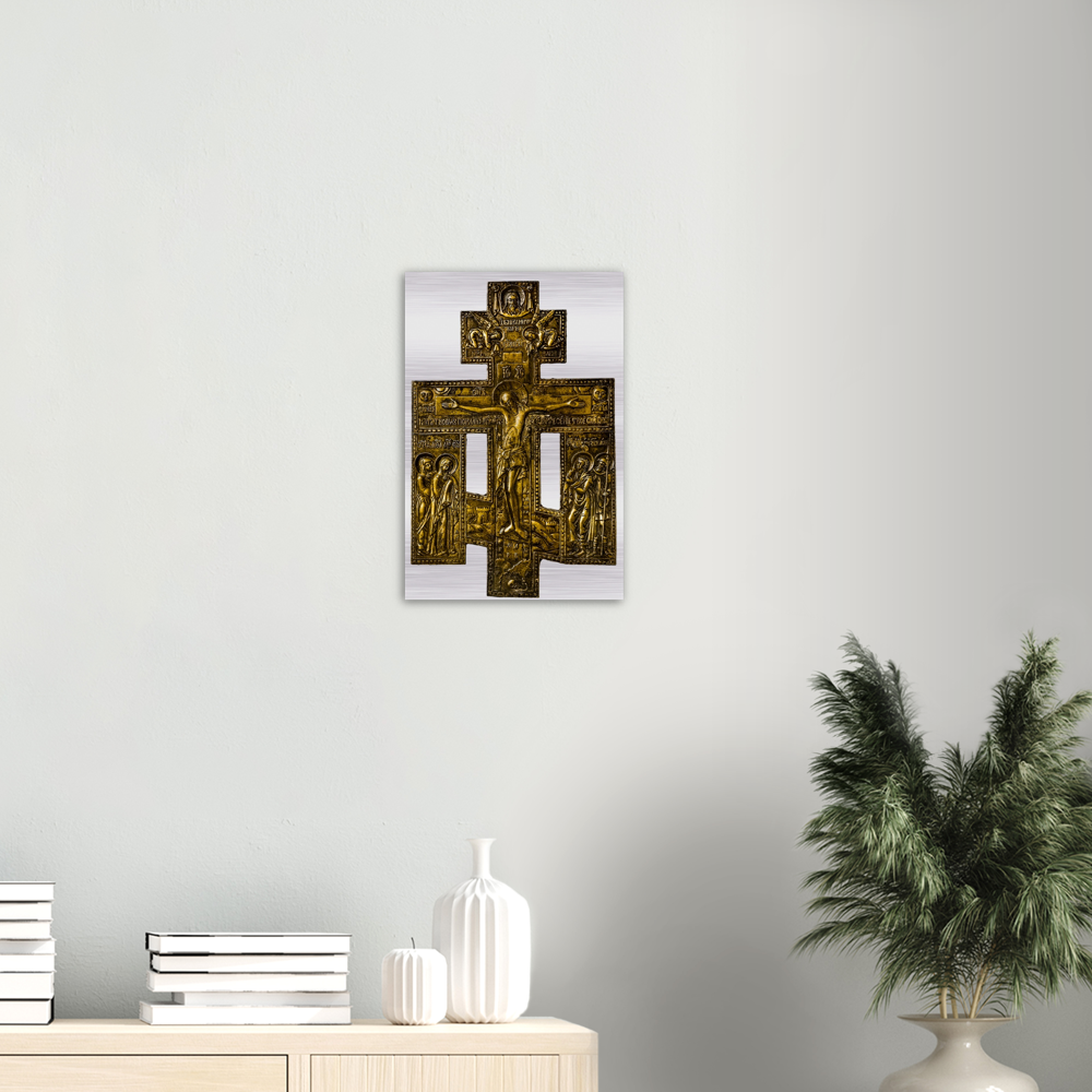 Crucifixion of Christ, Northern Russia ✠ Brushed #MetallicIcon #AluminumPrint