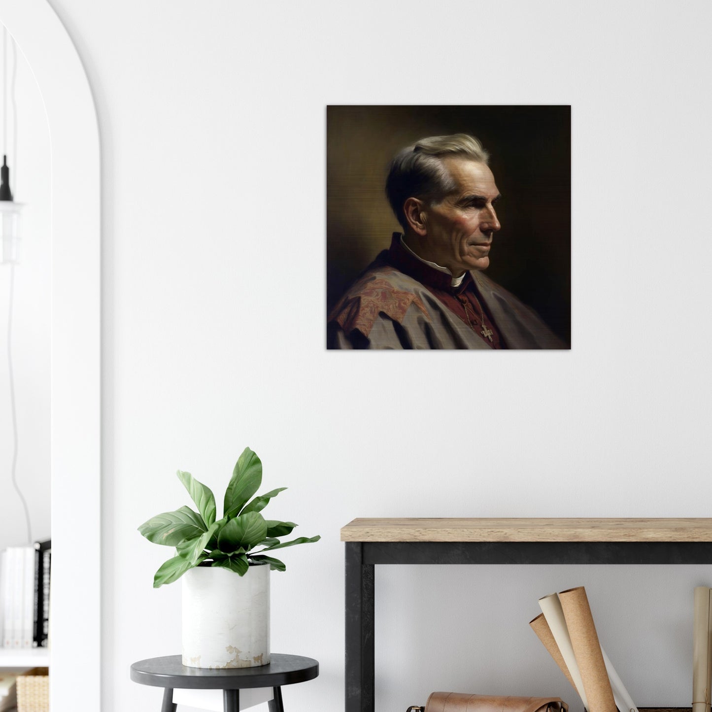 God's servant, Archbishop Fulton John Sheen ✠ Brushed Aluminum Icon