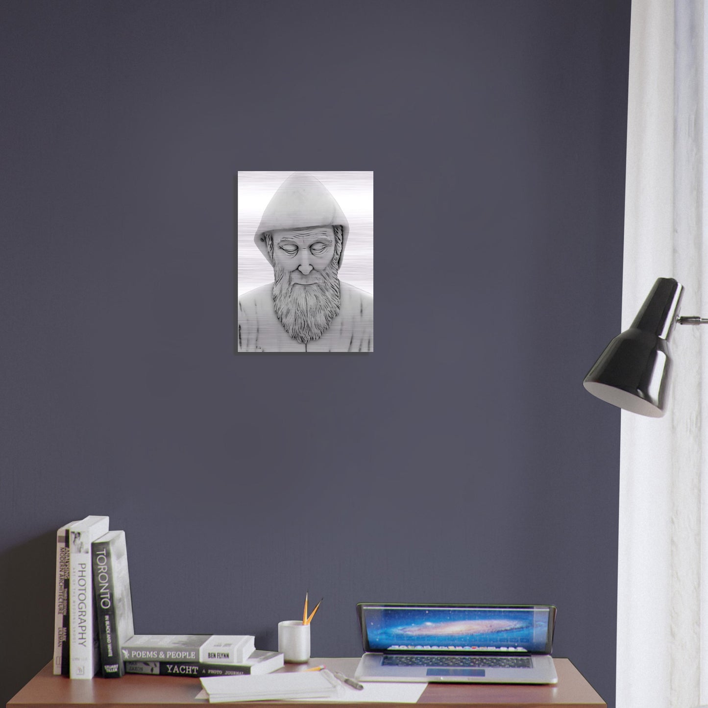 Icon of Saint Charbel Brushed Aluminum