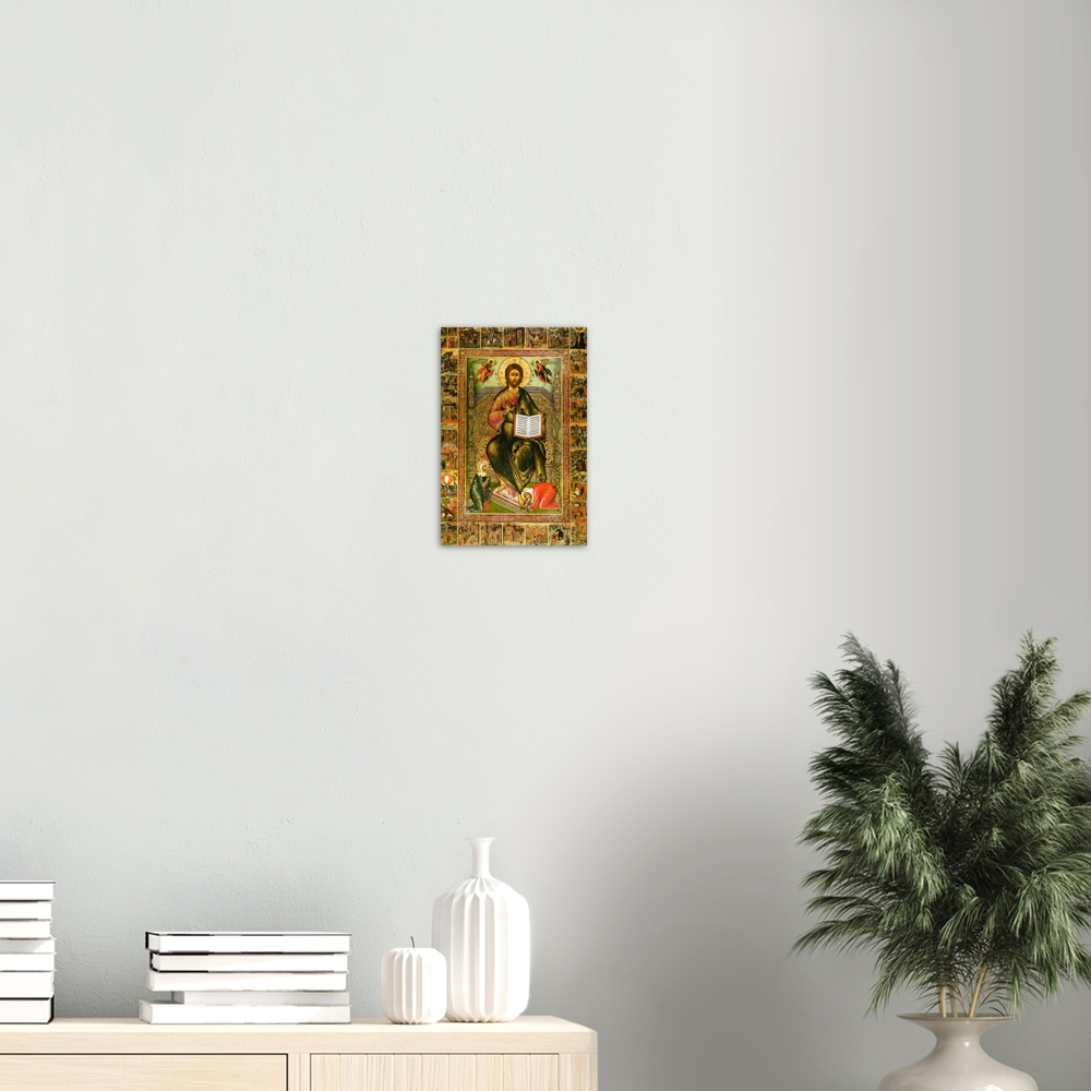 Icon of Christ Enthroned ✠ Brushed #Aluminum #MetallicIcon #AluminumPrint