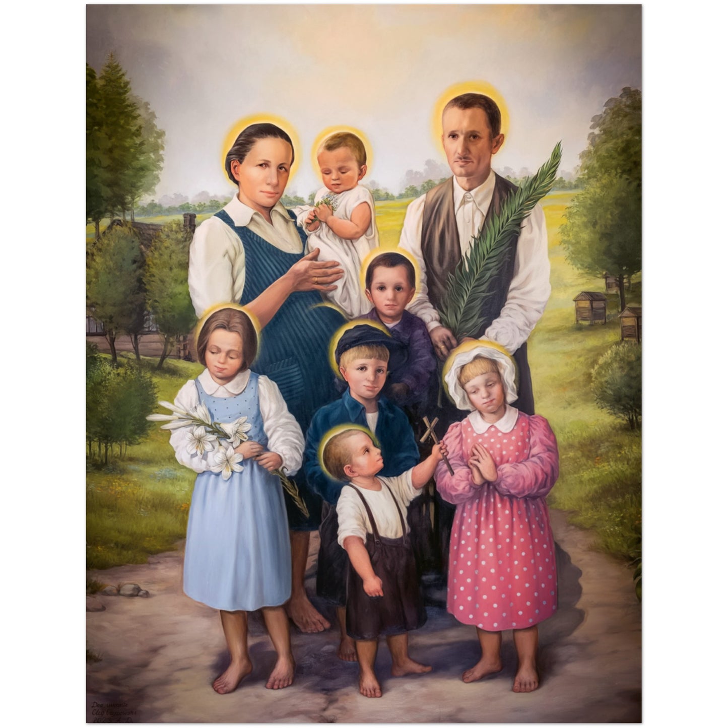 Ulma Family - 10 copies Silk Paper Print - Poland - Martyred and Blessed Together from high resolution file