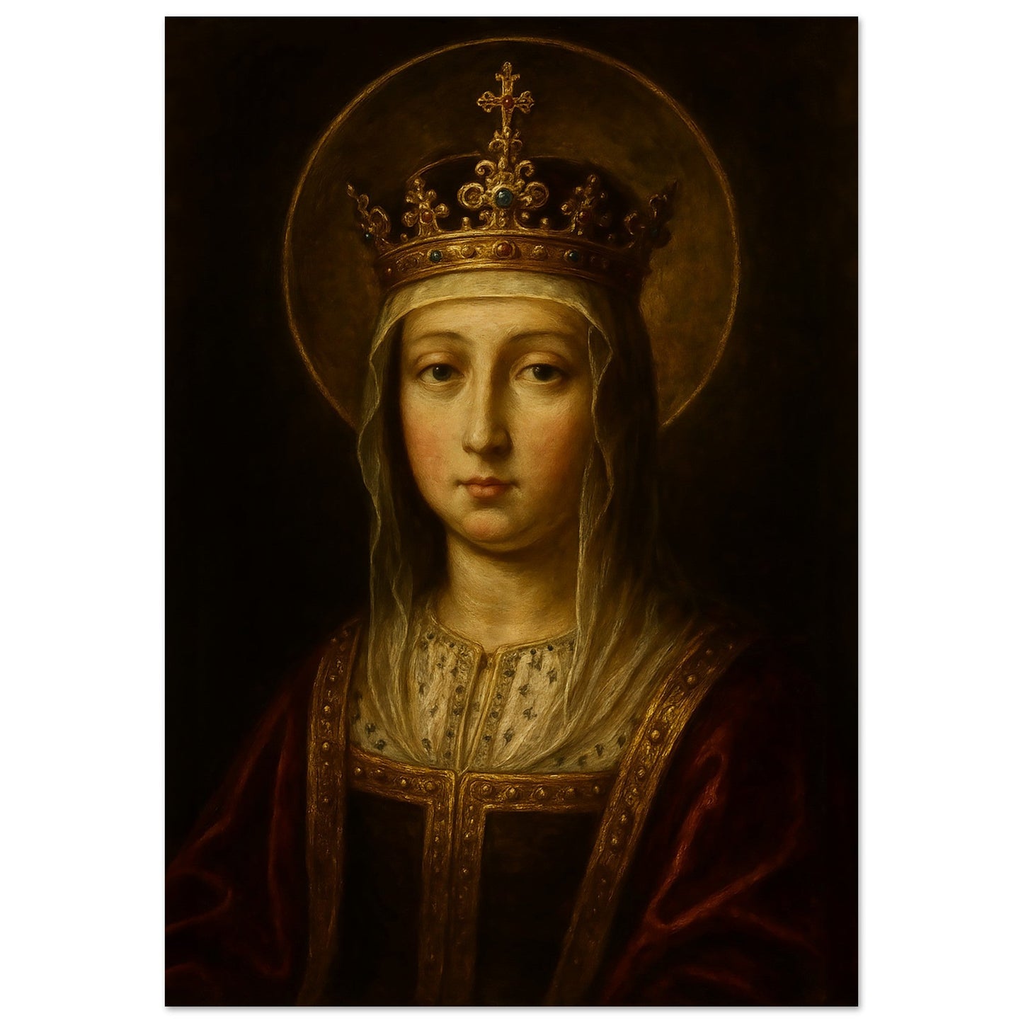 Pearl Print - Baroque Queen Isabella the Catholic Icon