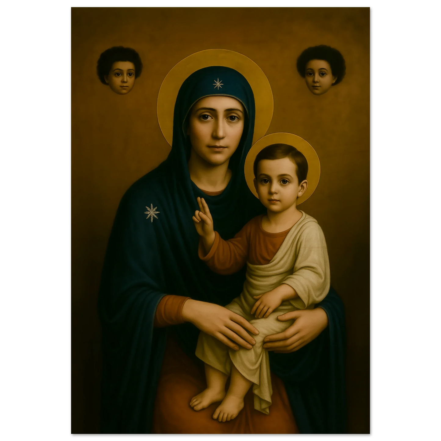 Pearl Print - Our Lady of Elige Realistic Maronite Icon – Iconic Syriac Heritage Artwork