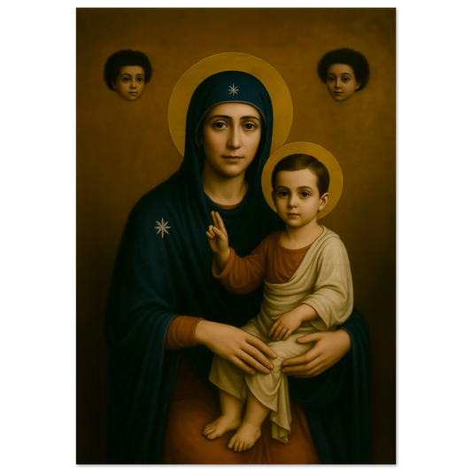 Pearl Print - Our Lady of Elige Realistic Maronite Icon – Iconic Syriac Heritage Artwork