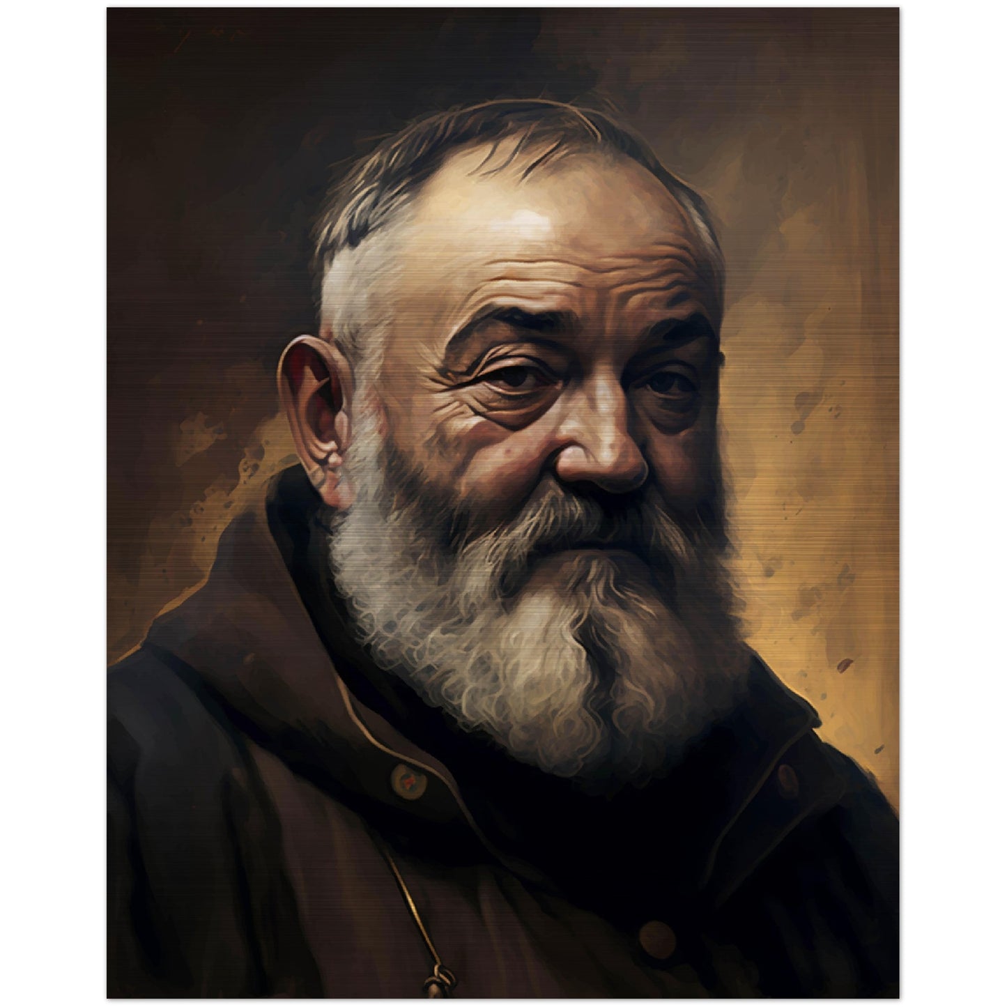 Padre Pio pray for us  ✠ Brushed Aluminum Icon