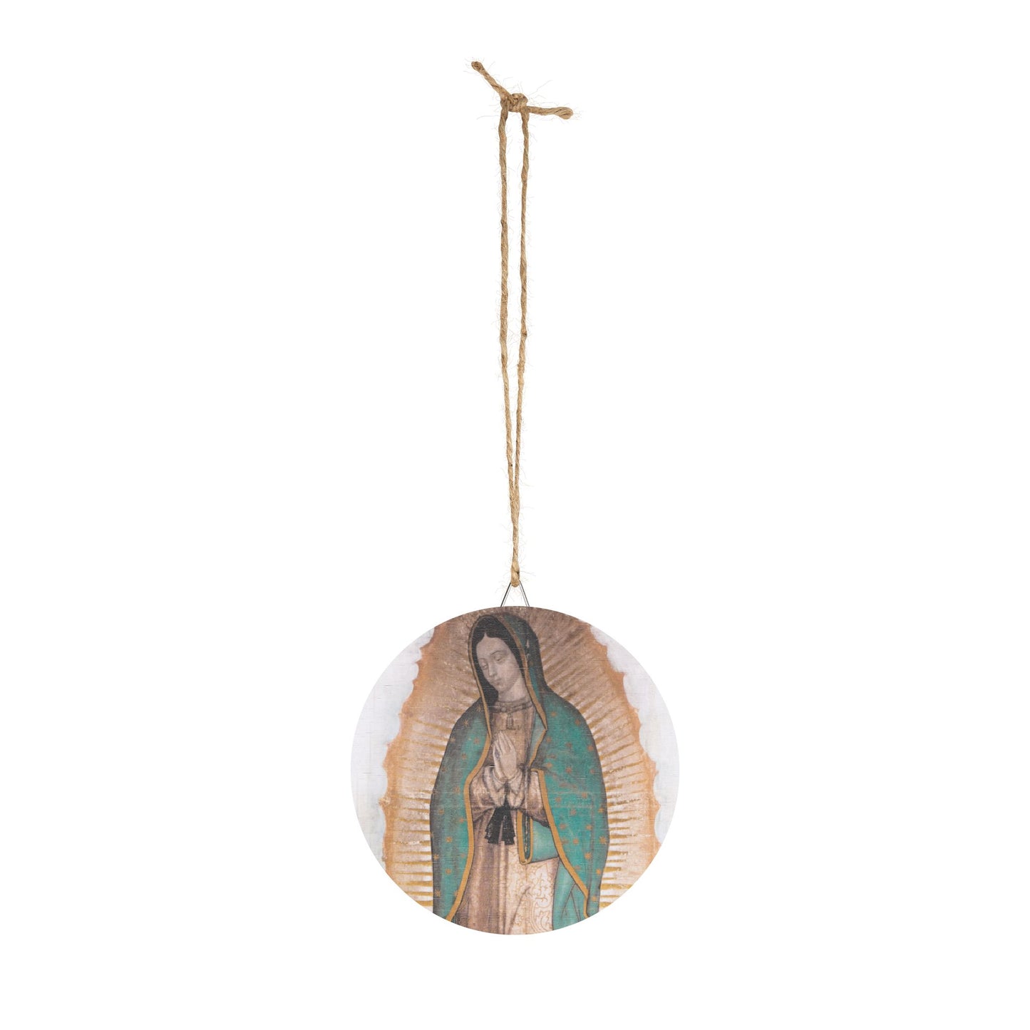 Our Lady of Guadalupe Wood Circular Icon - Our Lady Virgin Mary