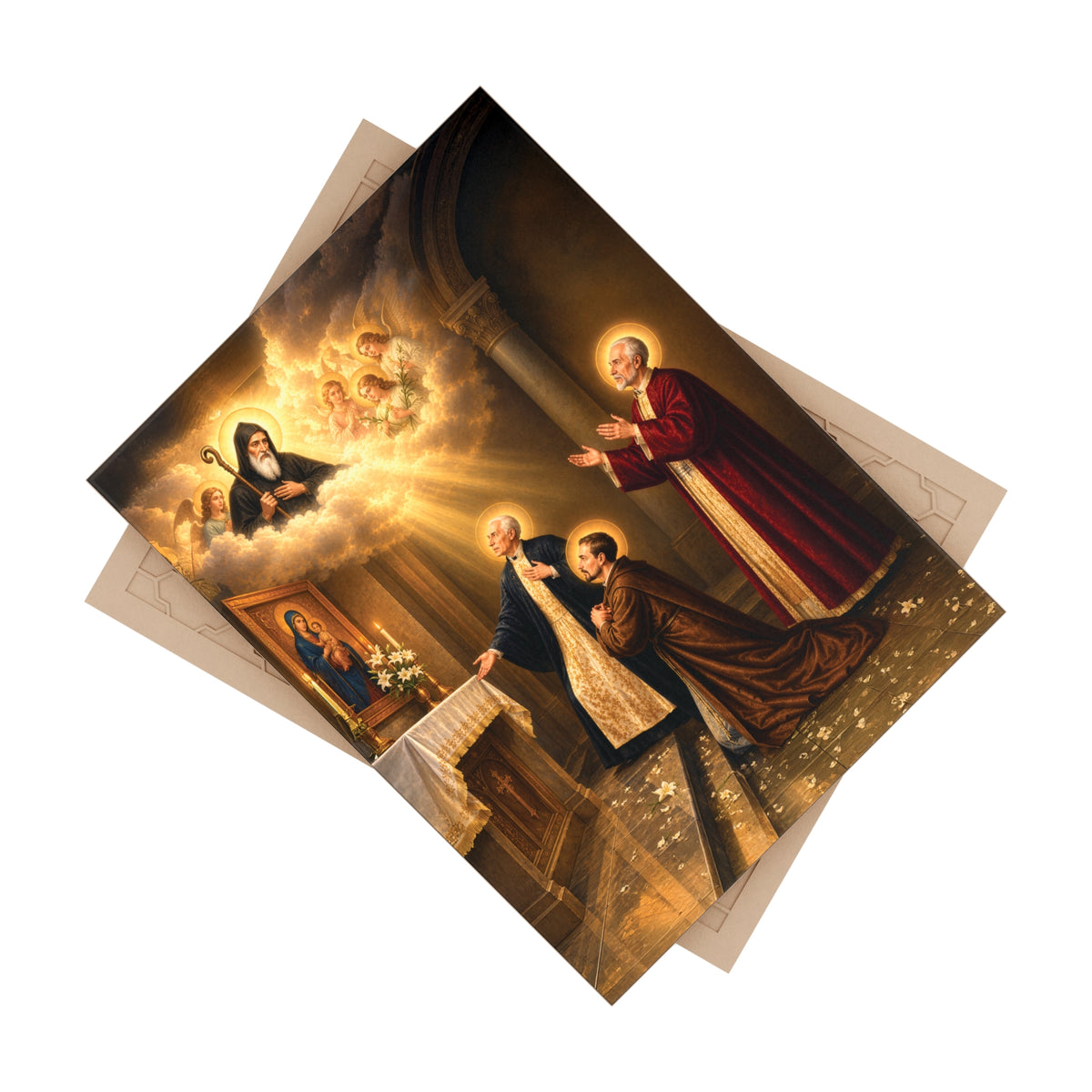 Saints Massabki Brothers Maronite Martyrs Ceramic Devotional Icon Tile (6×8 inches)