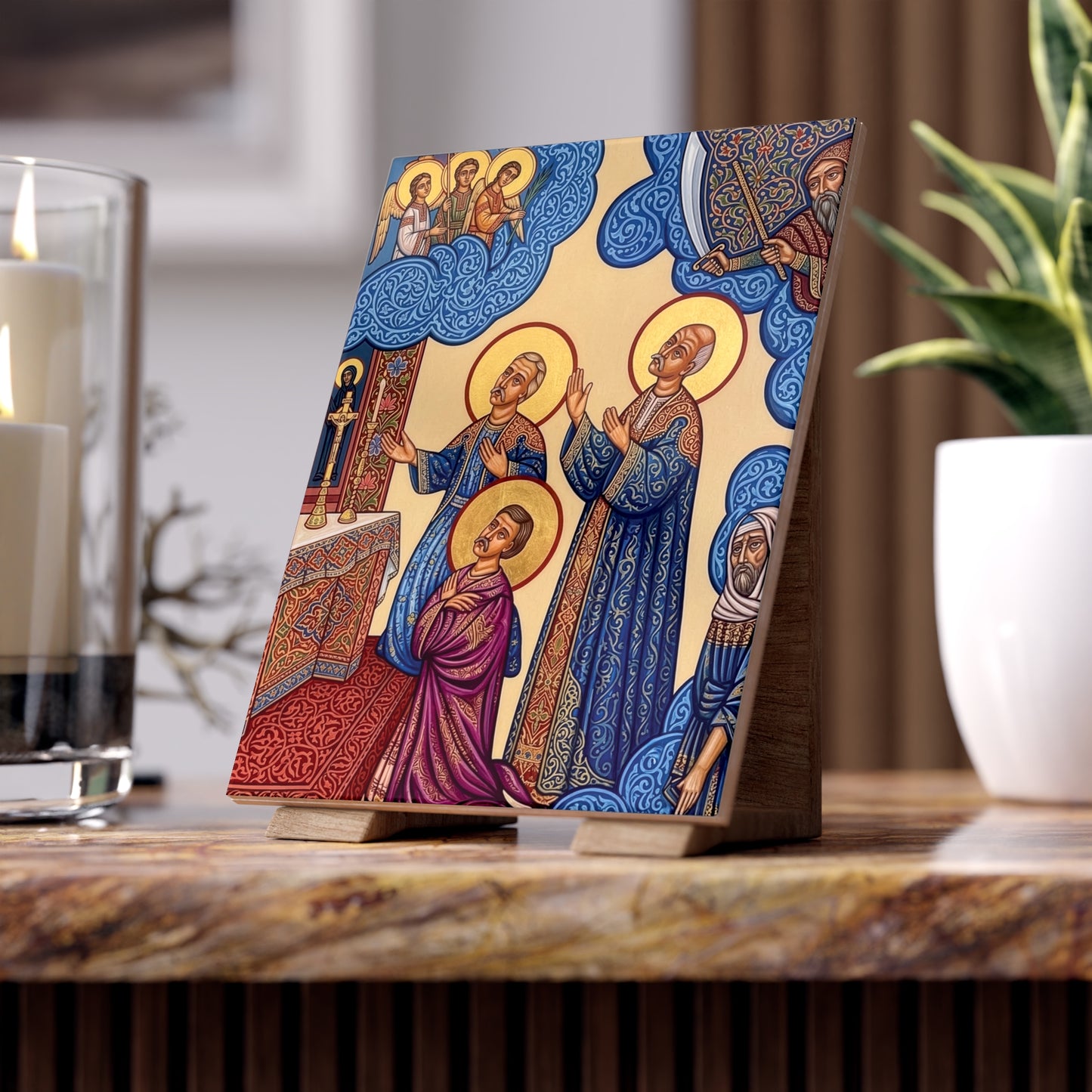 The Massabki Brothers Ceramic Devotional Icon Tile (6×8 inches)