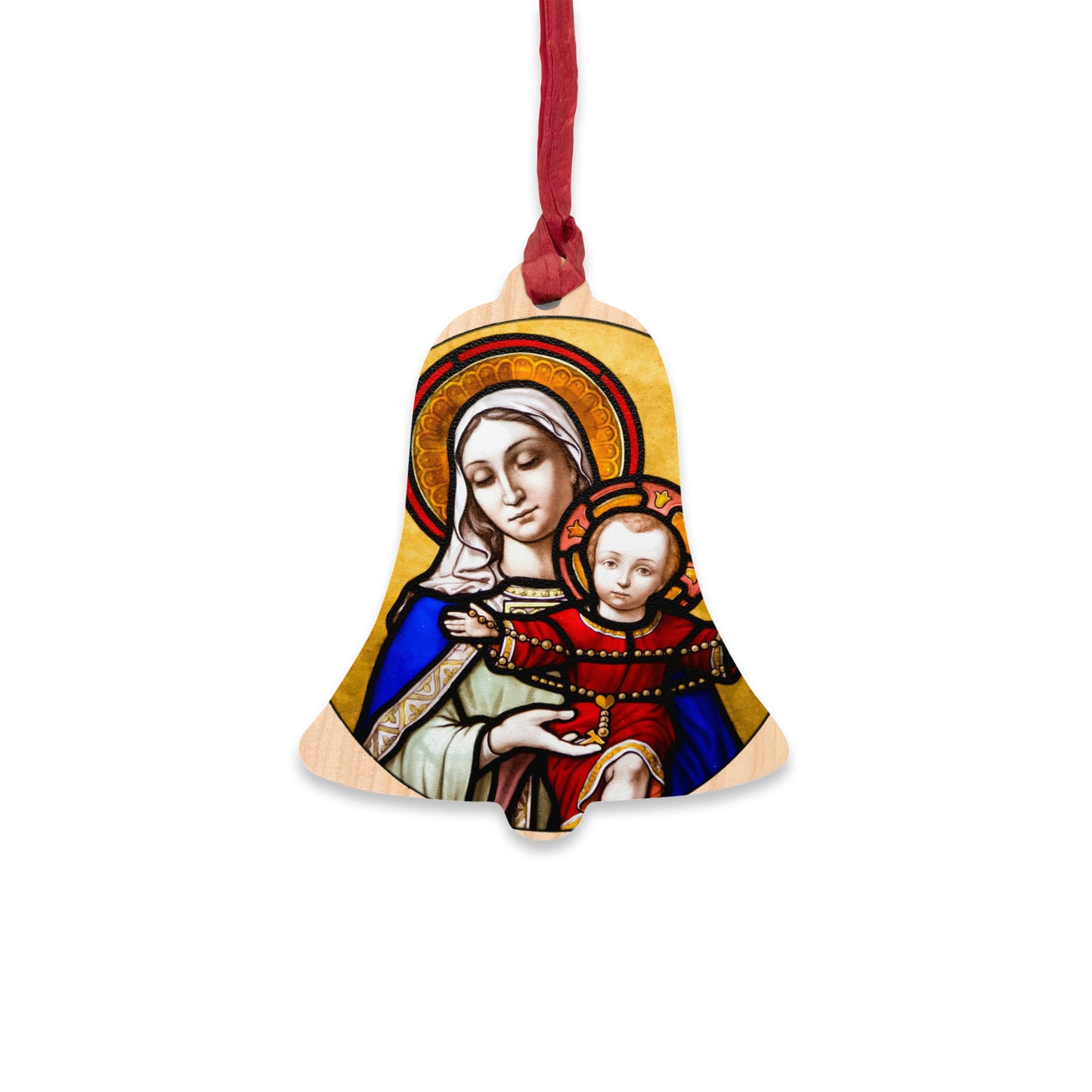 Holy Mother and Divine Child - Wooden #Christmas #Ornaments