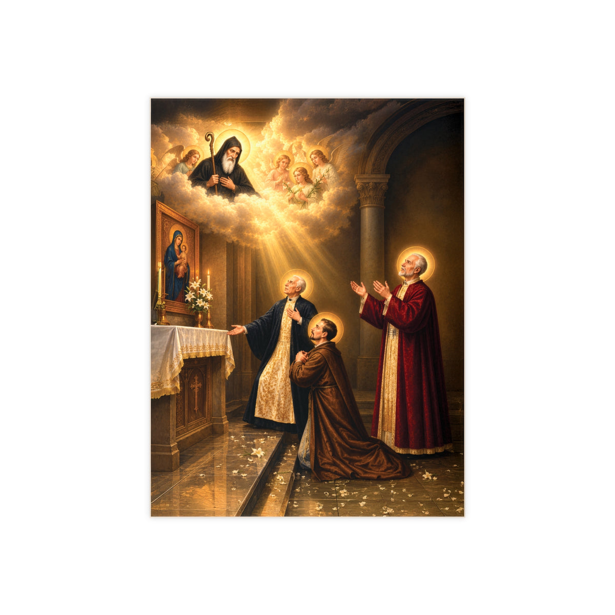 Saints Massabki Brothers Maronite Martyrs Ceramic Devotional Icon Tile (6×8 inches)