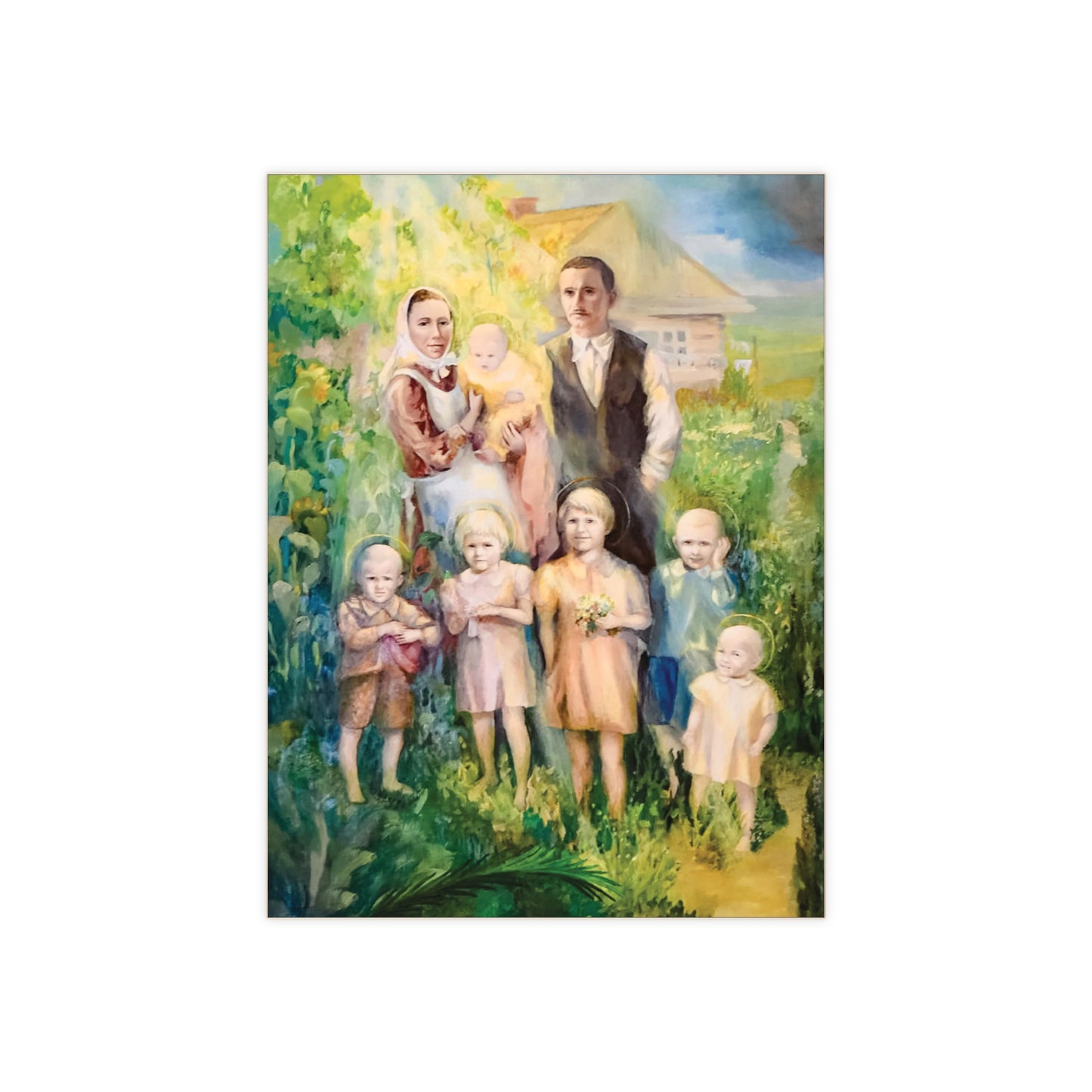 Ulma Family Beatified in Poland Ceramic Icon Tile Size 6" × 8" - Samaritans from Markowa, Martyrs