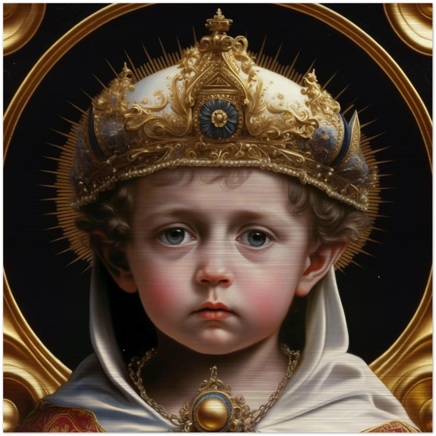 Divine Infant Jesus ✠ Brushed Aluminum Icon