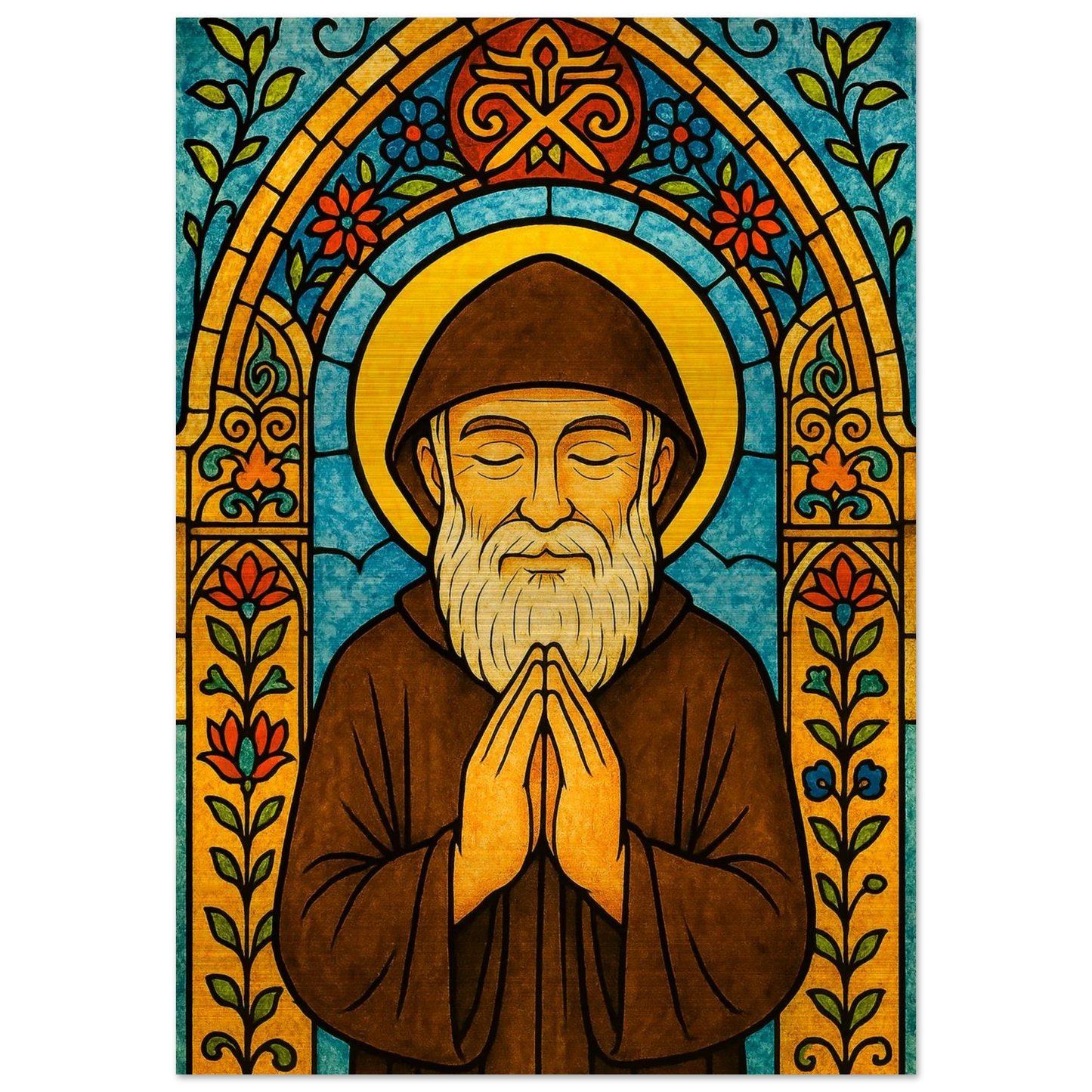 Pearl Print - St Charbel Kids Icon – Stained Glass Window Design