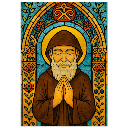 Pearl Print - St Charbel Kids Icon – Stained Glass Window Design
