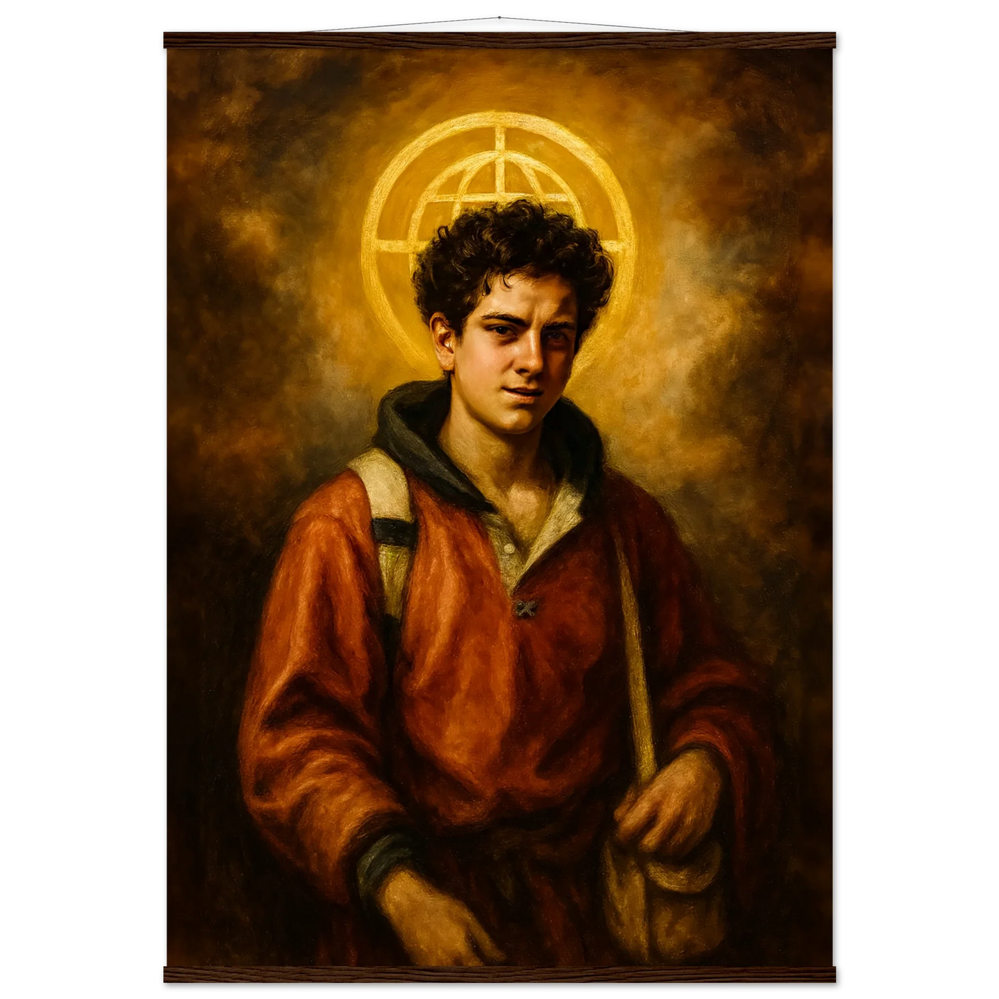 Pearl Print - Saint Carlo Acutis Premium Matte Paper Poster with Hanger millennial patron saint of the Internet