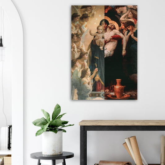 Pietà and Virgin with Angels (Bouguereau’) Brushed Aluminum Print  #Collage