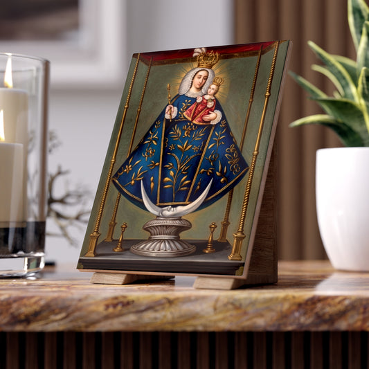 Our Lady of El Quinche (Virgen del Quinche) Ceramic Devotional Icon Tile (6×8 inches) Quito Ecuador